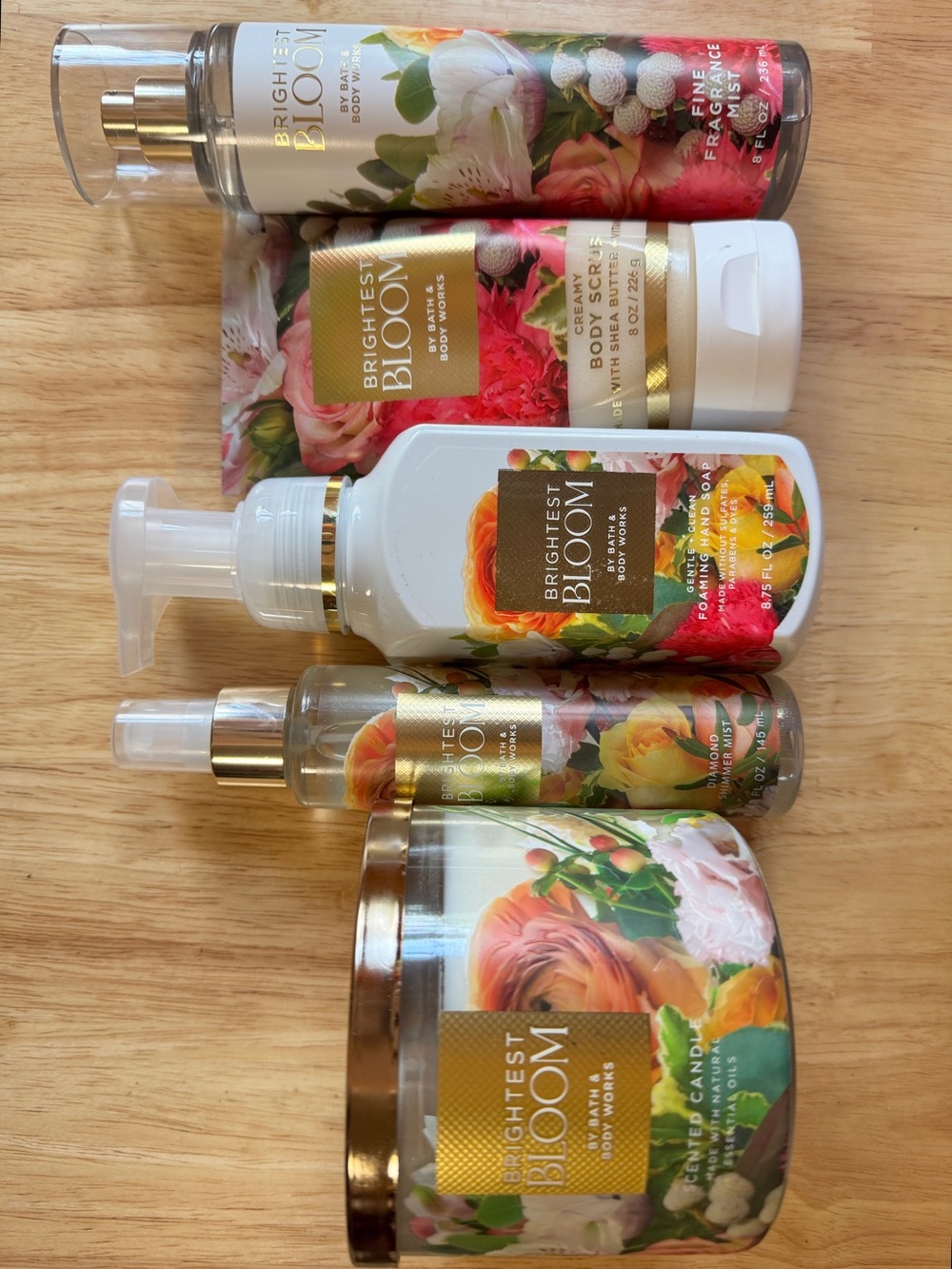Bath & Body in the bloom 5Piece Curated Set — Floral Scent (Pink, Peach, White)